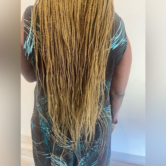 Braided Blonde 3 parts lace wig main image 8